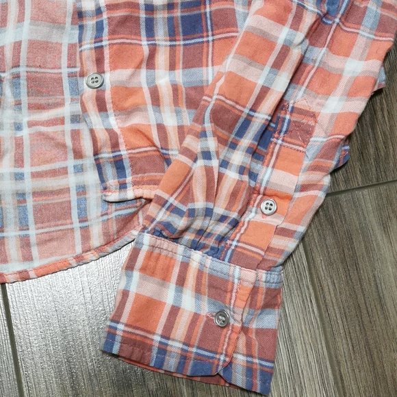 Aeropostale 100% Rayon Plaid Button Up Shirt with Lace Yoke, Size Small - Picture 5 of 5